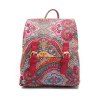 Petit sac à dos en toile pour les femmes Mini sac à dos Floral sac à dos rouge - Rouge 