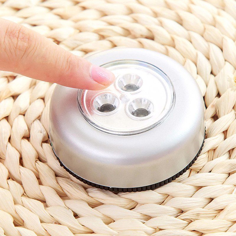 

DIHE Multifunctional Sticky LED Lights Energy Conservation Use 3 AAA Battery, Silver