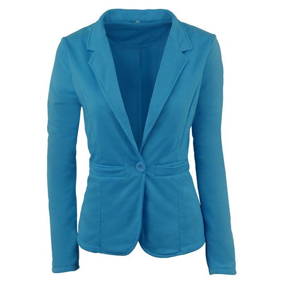 Blazer pour femmes OL Style Solid Slim Cappa Style Blazer - Bleu Ciel S