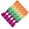 5pcs 4 Tone Ombre Jumbo Tressage Extensions de Cheveux 24 pouces Crochet Tresses Kanekalon Synthétique Fiber Twist - multicolore 