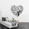 DSU 3D Autocollant Mural Imperméable Branche D'arbre en Forme de Coeur pour Salon - Noir 57X53CM
