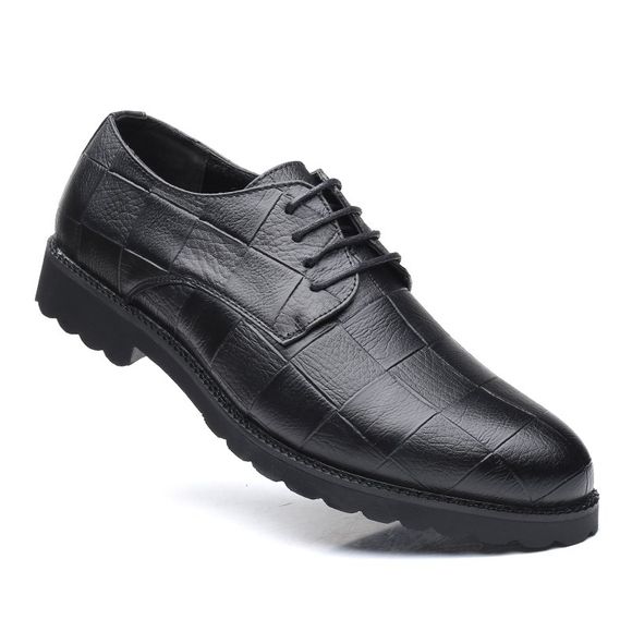 Hommes Casual tendance de la mode en cuir en caoutchouc Solid Outdoor Busness Chaussures de mariage - Noir 40