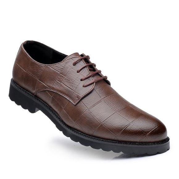 Hommes Casual tendance de la mode en cuir en caoutchouc Solid Outdoor Busness Chaussures de mariage - Brun D Style 38
