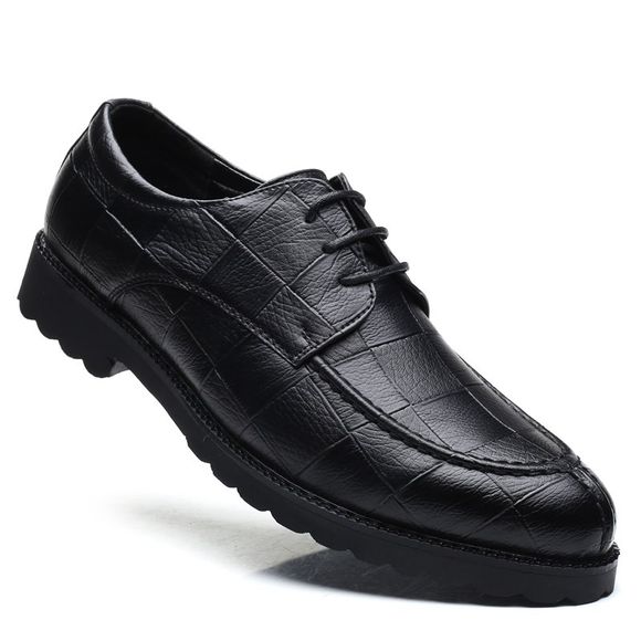 Hommes Casual tendance de la mode en cuir de caoutchouc solides chaussures de mariage en plein air d'affaires - Noir 38