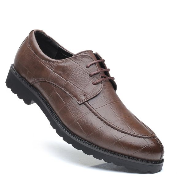 Hommes Casual tendance de la mode en cuir de caoutchouc solides chaussures de mariage en plein air d'affaires - Brun D Style 42