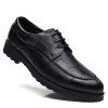 Hommes Casual tendance de la mode en cuir de caoutchouc solides chaussures de mariage en plein air d'affaires - Noir 43