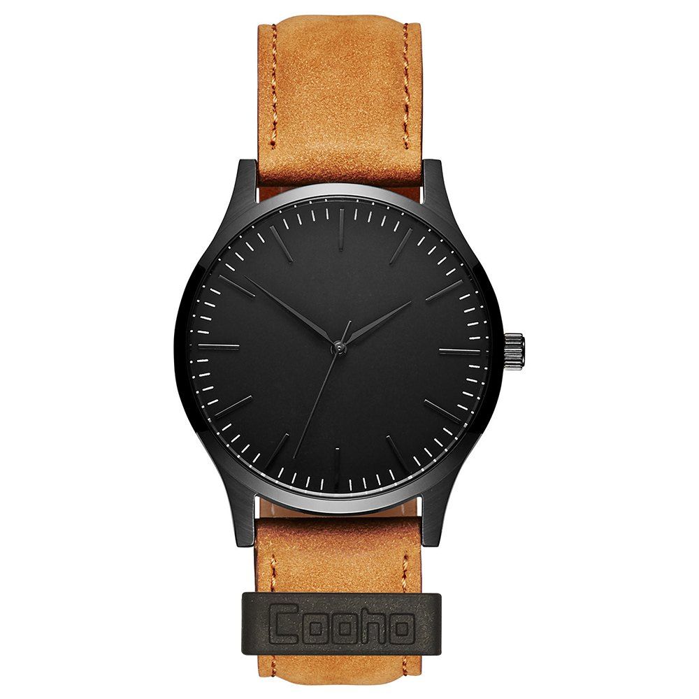 

Cooho Watch Quartz Leather Strap Quartz Movement Water Resistant 3ATM Watch Casual Business Brand, Yellow