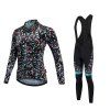 Malciklo 2018 Malciklo maillot de cyclisme hiver chaud avec des collants à bretelles femmes manches longues combinaisons de compression de vélo à séchage rapide - Noir XL