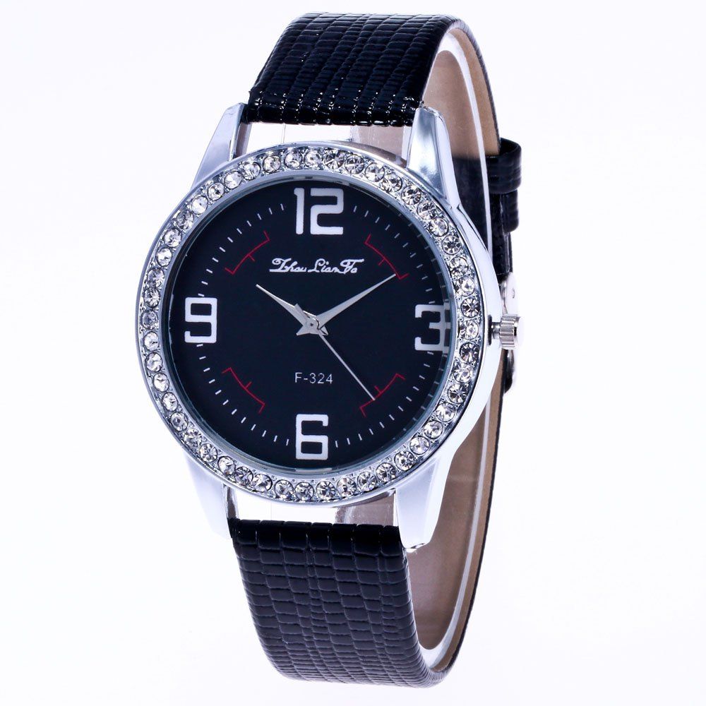 

ZhouLianFa New Wristband Ladies Luxury Silver Dial Crocodile Diamond Black Eyes Big Quartz Watch with Gift Box