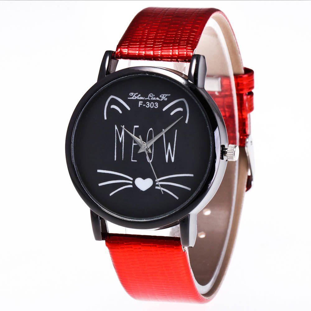 

ZhouLianFa New Fashion Crocodile Leather Strap Ladies Business Luxury Sports Quartz Watch, Red