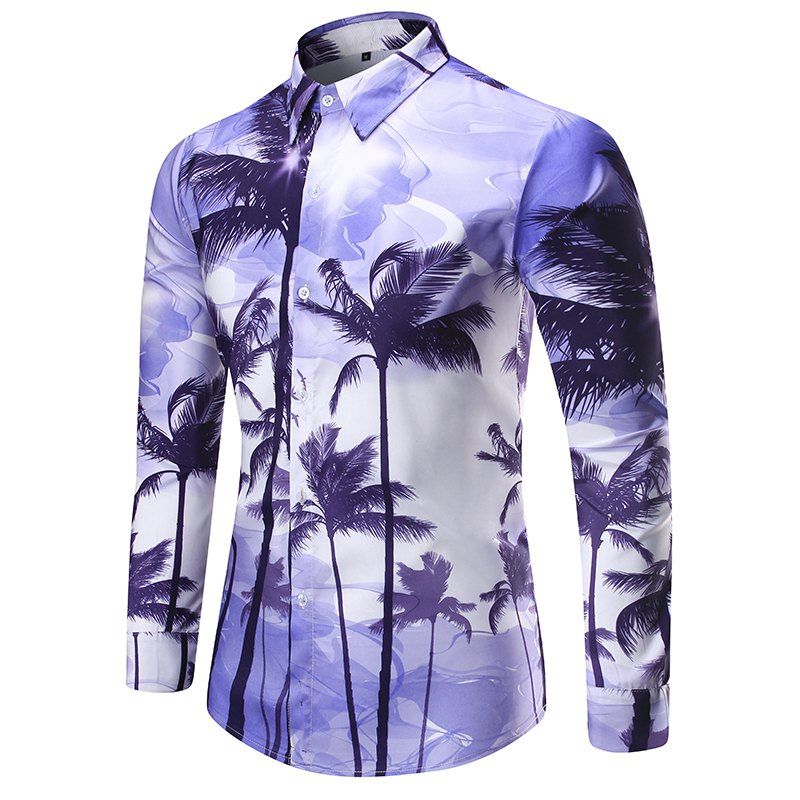 

Holiday New Fashion 3D Print Coconut Man Long Shirt C17, Purple