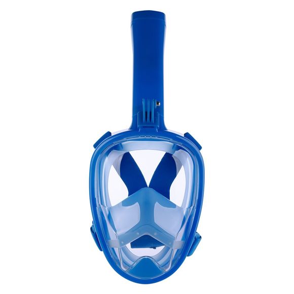 Masque Complet de Tuba avec Vue Panoramique Conception Anti-buée Anti-fuite Anti-vertige Champ de Vision à 180 Degrees - Bleu L/XL
