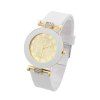 Mode montre en quartz occasionnel de montres de quartz de femmes de montre de robe de silicone - Blanc 