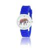 New Fashion Femmes Montre Vintage Style Silicone Strap couleur Elephant Shades montre populaire avec boîte-cadeau - Bleu 