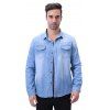 Décorations de poche de mode pour la chemise à manches longues des jeans des hommes - Moyen Bleu 2XL