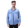Décorations de poche de mode pour la chemise à manches longues des jeans des hommes - Moyen Bleu L