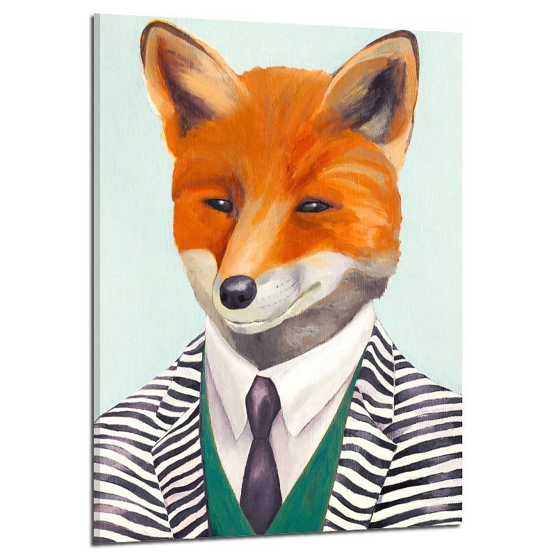 

Modern Frameless Canvas Print of Cartoon Fox for Home Decoration, Colorful