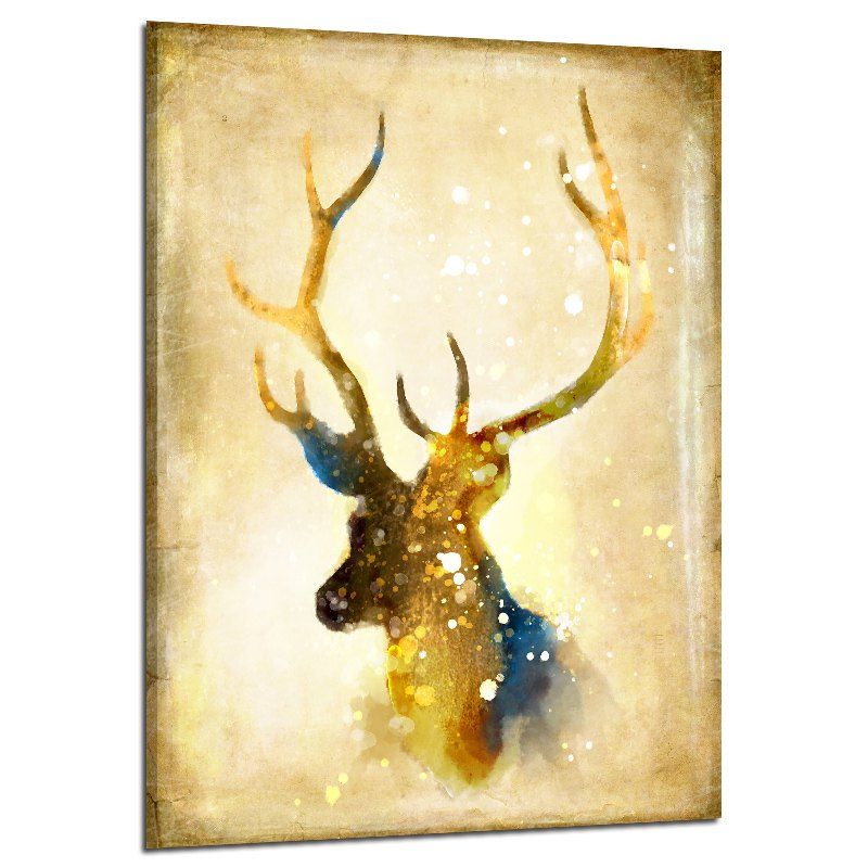 

Restro Frameless Canvas Print of Elk for Home Decoration, Colorful