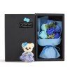 Cadeau 6 Pcs Boîte Romantique Rose Savon Fleur Avec Petit Mignon Ours Poupée Grand pour la Saint-Valentin De Mariage d'anniversaire Cadeaux - Bleu 
