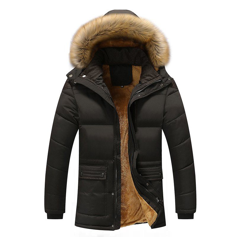 

New Winter Coat and Cashmere Thick Cotton Padded Jacket, Black