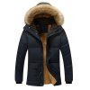 Manteau d'hiver épais et cachemire en coton épais rembourré - Bleu 2XL