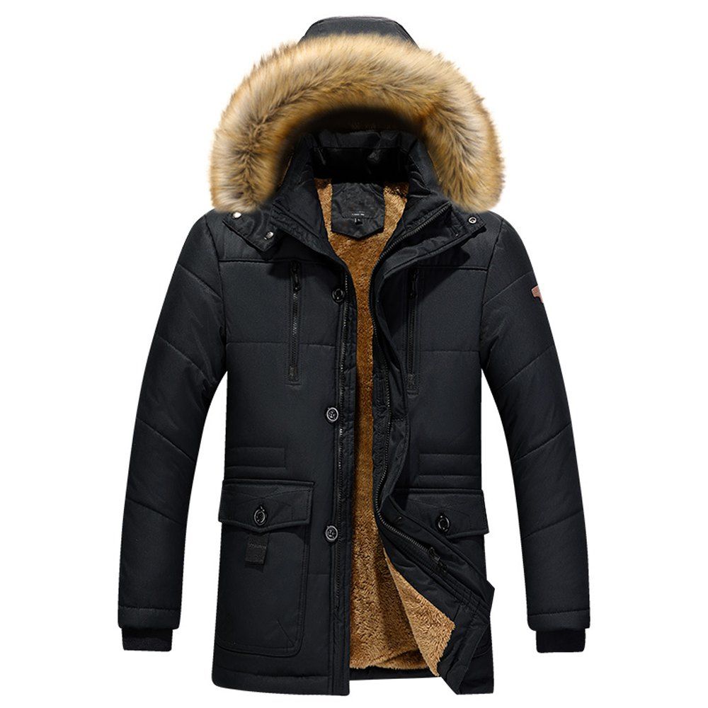 

Winter Thick Padded Winter Coat Loose Tide Size Jacket, Black