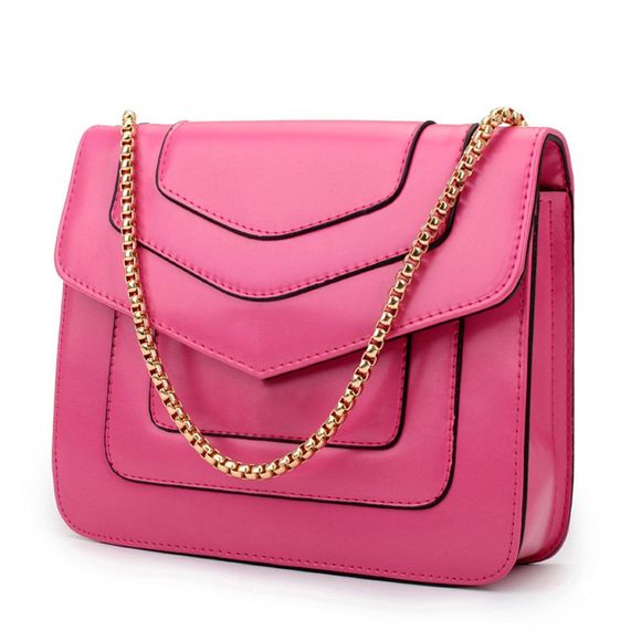 New Splicing Chain Women's Single Shoulder Slanted Slanted Crossbody Bag - SANGRIA 