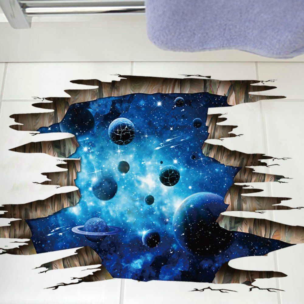 3d Cosmic Space Galaxy Wall Stickers Bedroom Home Decoration Decals Fooormurals