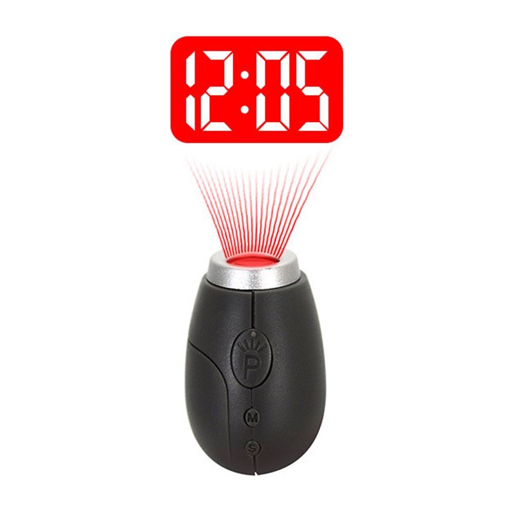 

BRELONG Digital projection clock key ring Mini LCD projection clock, Black
