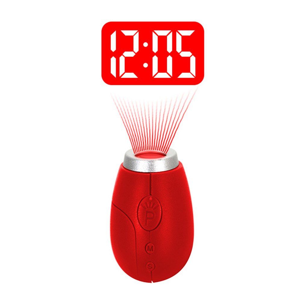 

BRELONG Digital projection clock key ring Mini LCD projection clock, Red