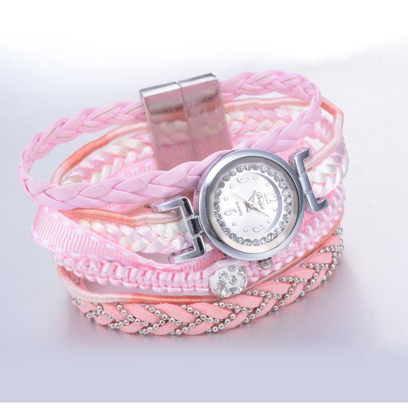 

DUOYA D158 Ladies Bracelet Watch Fashion Women Watch Vintage Collection, Pink