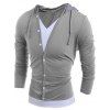 Hommes occasionnels Hoodie quotidien solide à capuchon Micro élastique polyester - Gris Clair 2XL