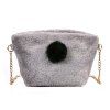 Small Square Bag Hair Ball Chain Shoulder Bag Cross Wild Package - GRAY 