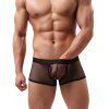Sous-vêtements sexy et transparents pour hommes respirant U Convex Boxer Shorts - Noir L