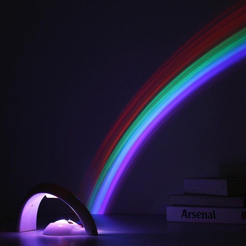 

Rainbow Night Light LED Lamp Projector for Children Tabletop Rainbow In My Room, White
