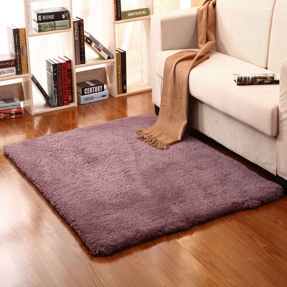

Bedside Floor Mat Solid Thicken Soft Cosy Door Mat, Taro purple