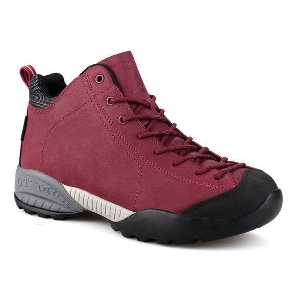 HUMTTO Chaussures de randonnée pour femmes Sneakers en cuir d'hiver Bottes d'escalade - Violet Foncé 39
