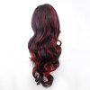 Long Cosplay Perruque Noir Vin Rouge Femmes Fête Perruques de Cheveux avec Bangs Résistant À La Chaleur Faux Cheveux Faux - Bourgogne 