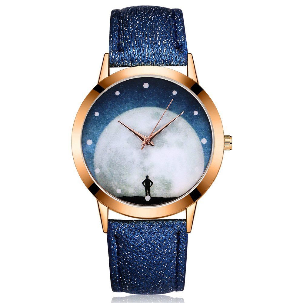 

GAIETY Women's Unique Face Leather Quartz Watch Rose Gold Tone G388, Royal