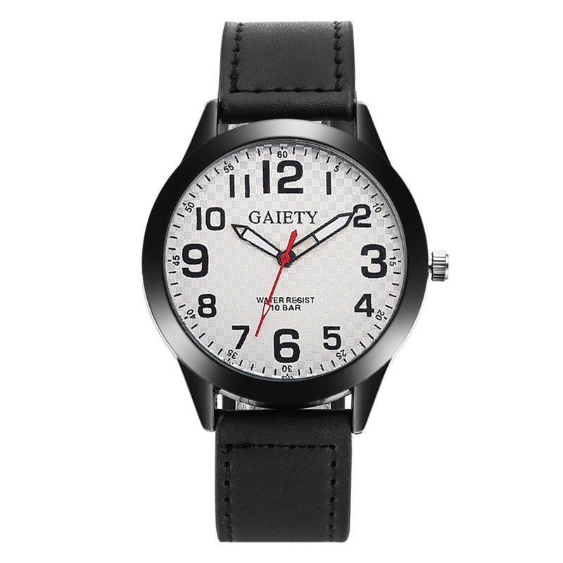 

GAIETY G010 Men's Leather Sport Quartz Watch, Black