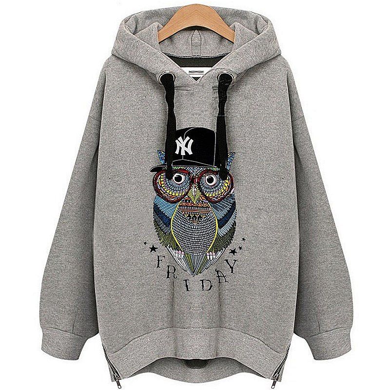 

Owl Cashmere Fashion Warm Hoodie, Gray