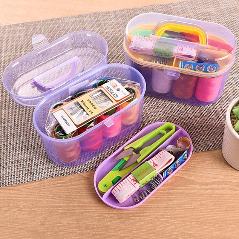 

Portable needle box Multi-function 100 treasure box 10 Piece stitch bag, Colormix