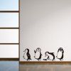 Autocollants mignons de mur de bande dessinée de pingouin pour la décoration de chambre d'enfants - Noir 