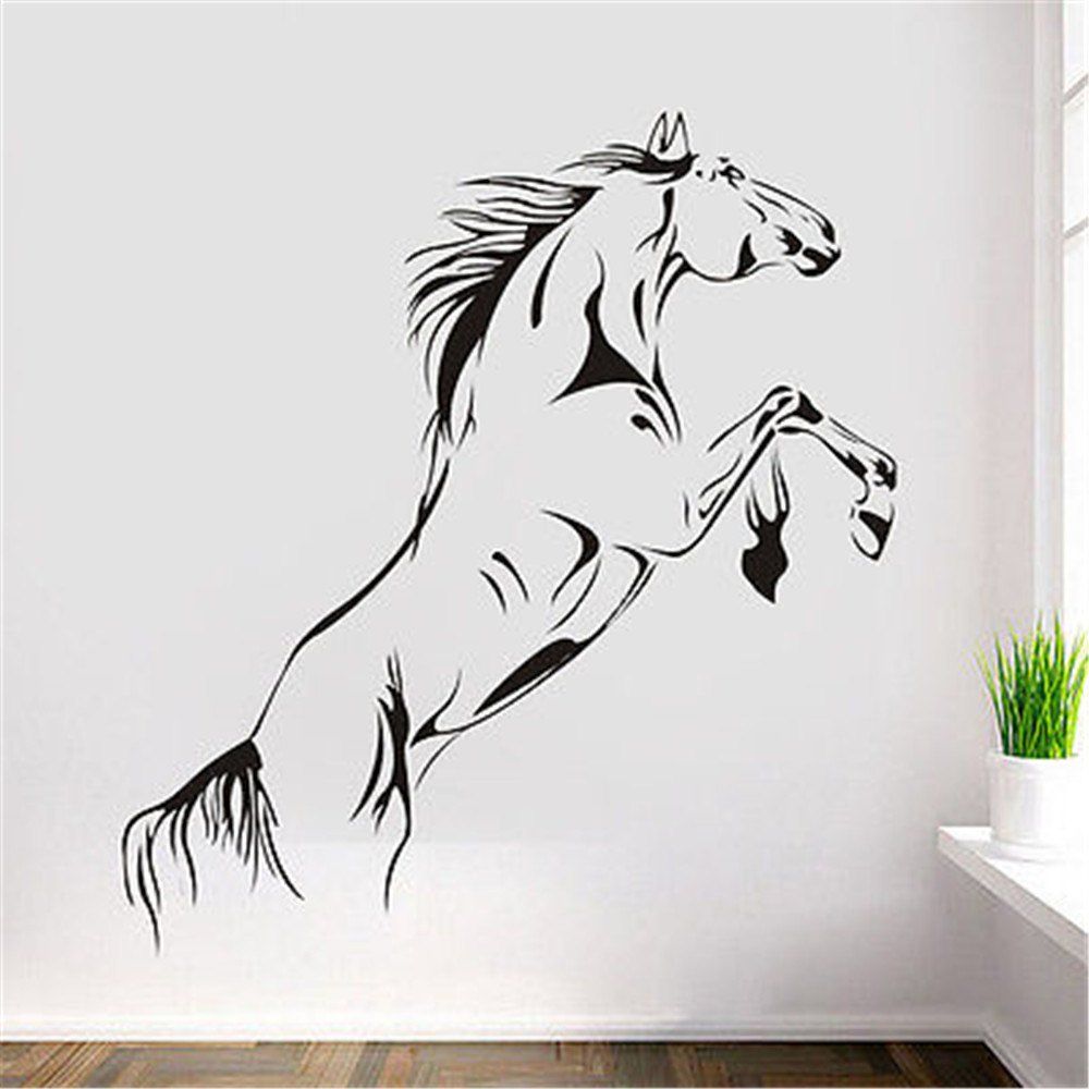 

Running Horse Art Wall Stickers For Home Decoration, Black