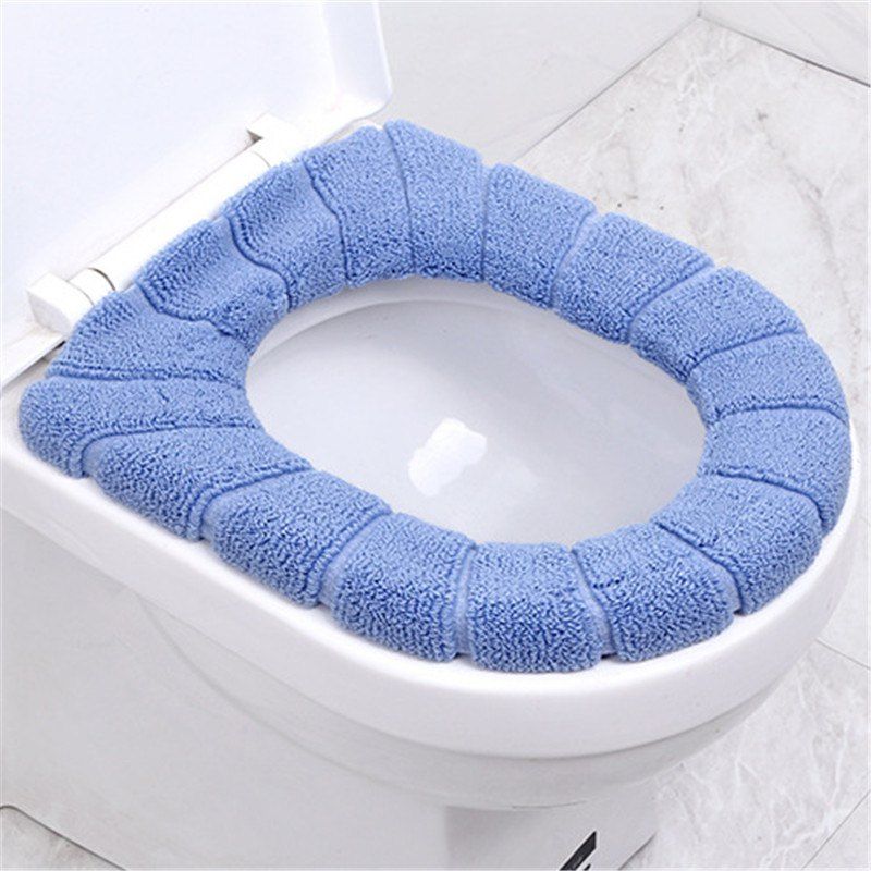 

Warm Type Toilet Pad Thickening O Universal Toilet Ring Cushion Thickened Toilet Mat Cushion Toilet Set in Autumn and Wi, Blue