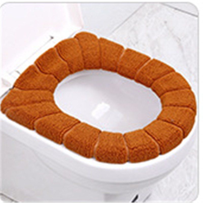 

Warm Type Toilet Pad Thickening O Universal Toilet Ring Cushion Thickened Toilet Mat Cushion Toilet Set in Autumn and Wi, Brown