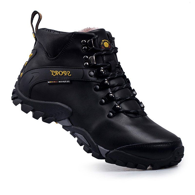 

Men Casual Trend for Fashion Warm Winter Leather Shoes, Black