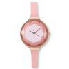 Cooho Montre Femmes Exquis Diamant Quartz Dames Montre De Mode En Cuir Montre-Bracelet Femmes Montres Saat Relogio Feminino - Rose 