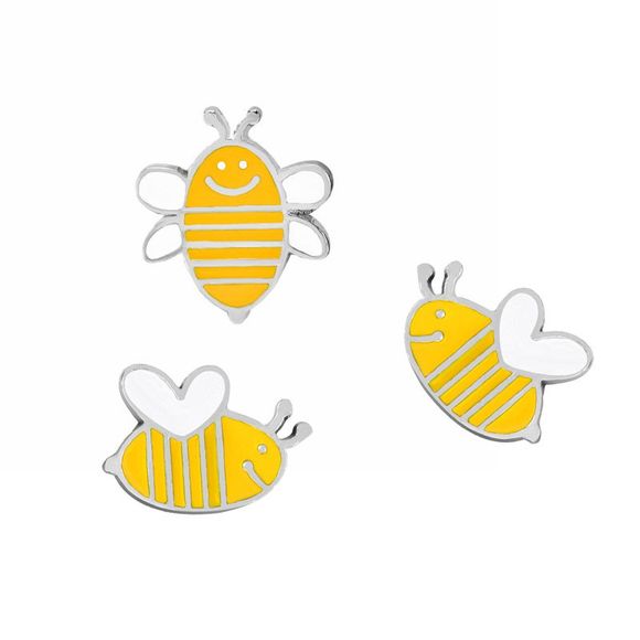 Le nouveau Creative Bee Broche Chandail Shirt Accessoires de sac Pin Badges - Jaune 
