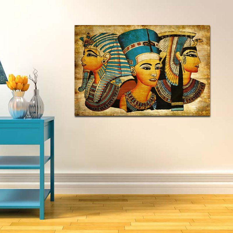 

Restro Frameless Canvas Print of Pharaoh for Home Wall Decoration, Colorful